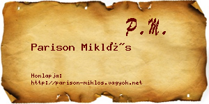 Parison Miklós névjegykártya