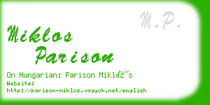 miklos parison business card